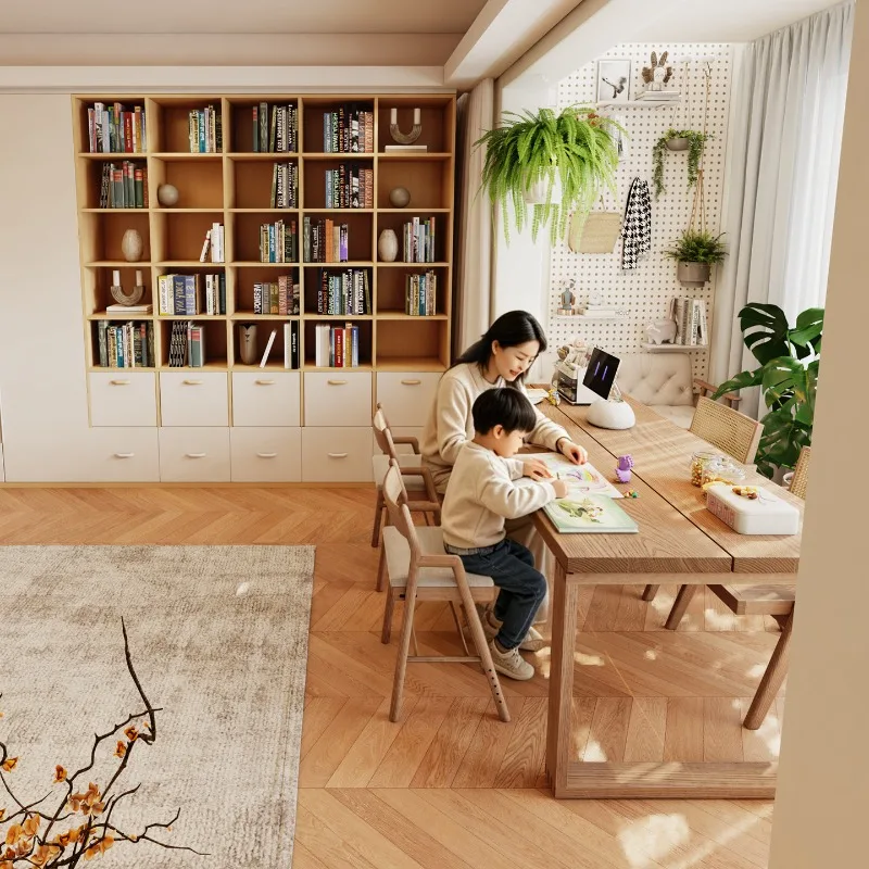 Go to the living room Solid wood desk Mobian dining table Integrated large board table Study home desk Worktable Long table