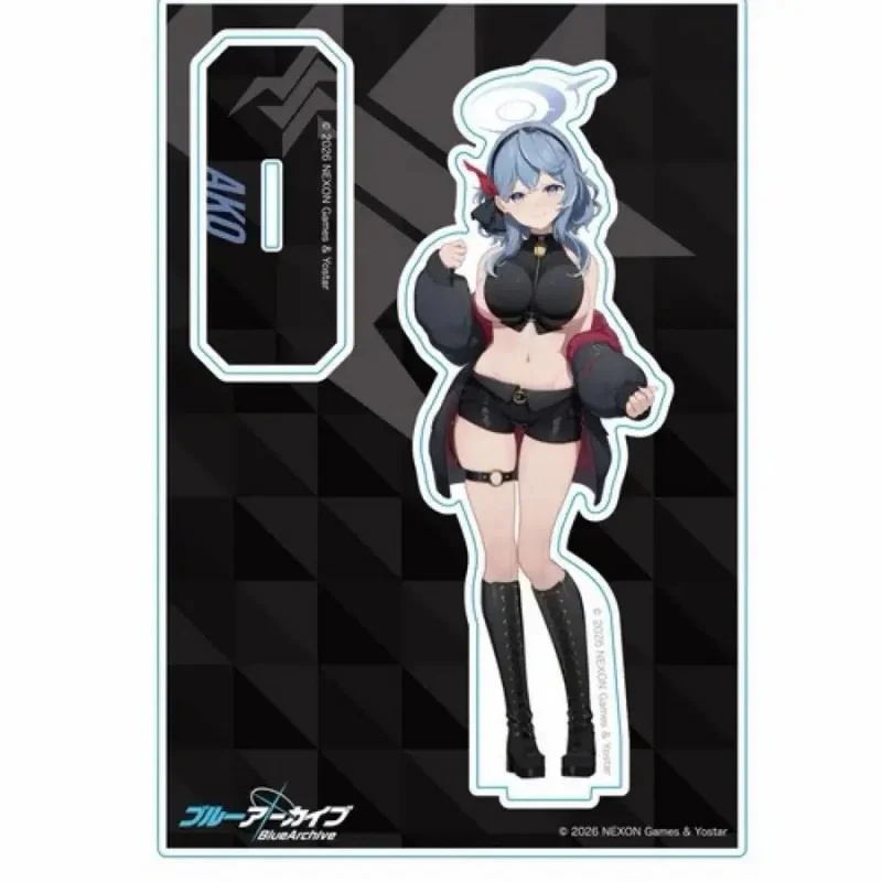 Anime Blue Archive Black Military Ver Sorasaki Hina Ako Amau Acrylic Stand Model Plate Keychains Desktop Ornament