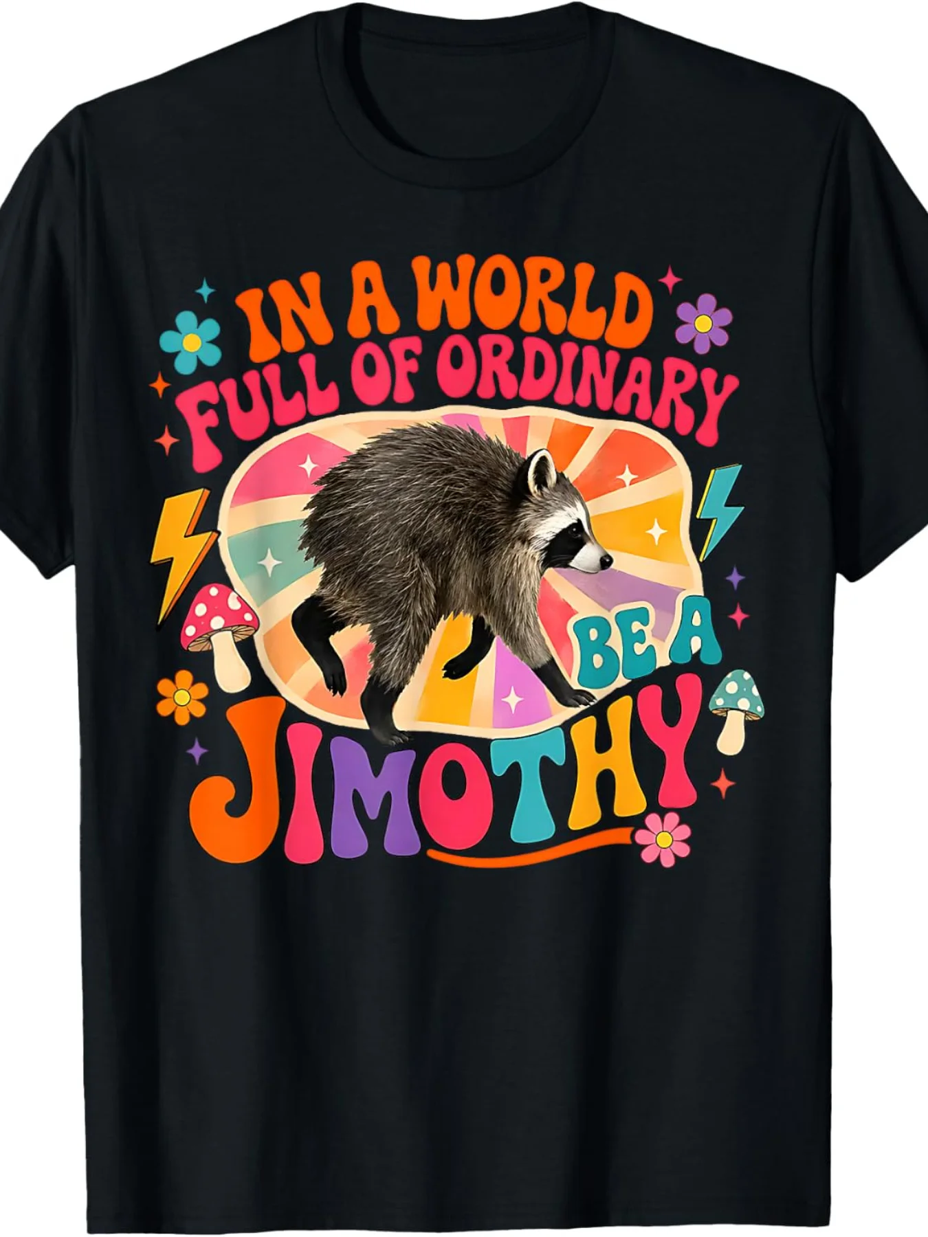 Jimothy Raccoon Funny Jimothy from Seattle T-Shirt - Unisex Casual Round Neck Tee with Jimothy Graphic Print, Machine Washable Suitable for Men & Women, Year-Round Wear for Everyday Outfits and Seattle-Themed Apparel