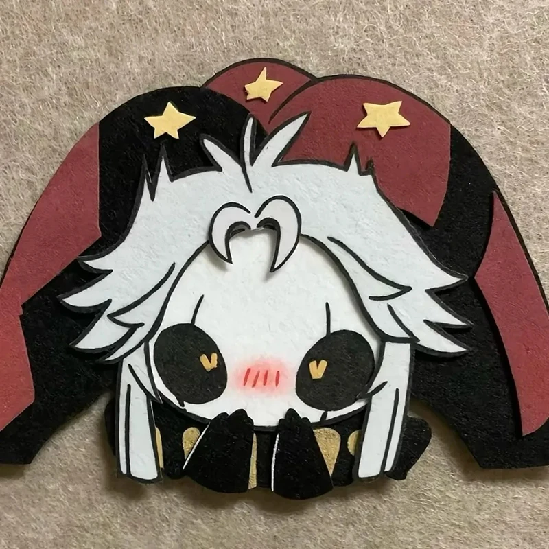 Anime The Freak Circus Pierrot Cosplay Keychain Handmade Felt Cartoon Q-version Backpack Pendant Keyring Accesorios