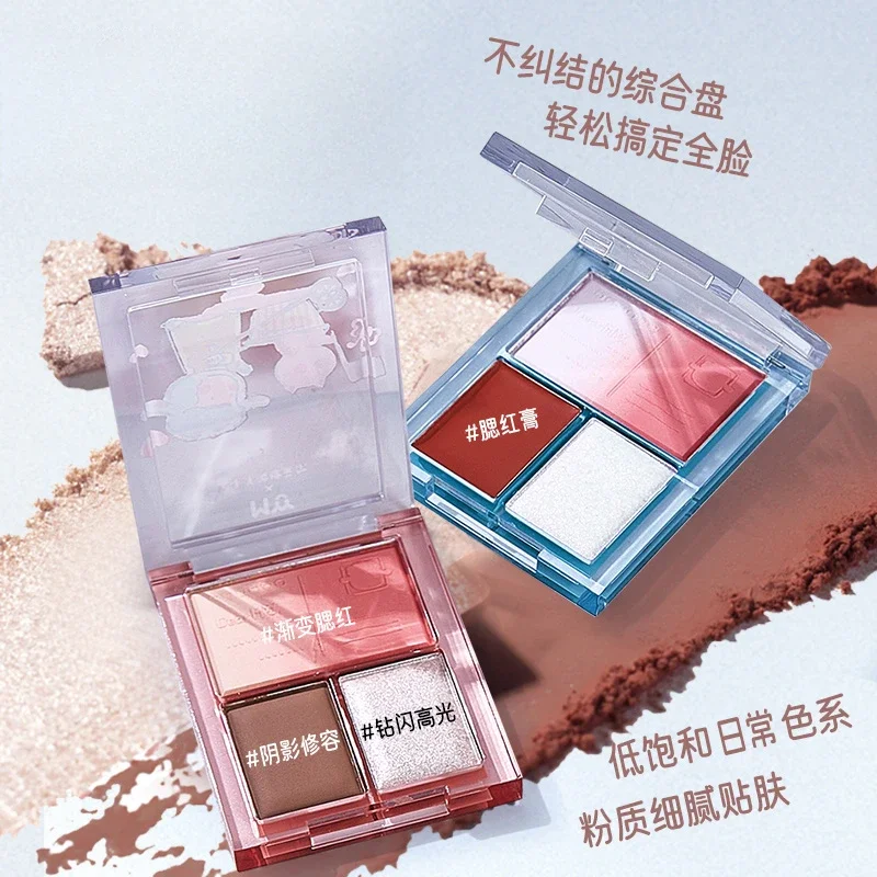 Multi Use Matte Pearlescent Integrated Palette Blush Eyeshadow Highlight Contouring Face Cheek แต่งหน้าน่ารัก