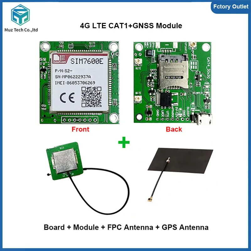 

SIM7600E Development Board 4G LTE CAT1+GNSS Module 4g Modem Board With antenna breakout kit for Europe SIM7600G SIM7600SA