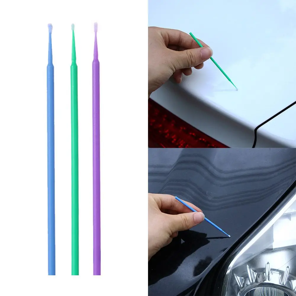 100pcs Portable  Auto Cleaning Automobile Washer Paint Brushes Car Applicator Stick Paint Touch-up Disposable Dentistry Pen