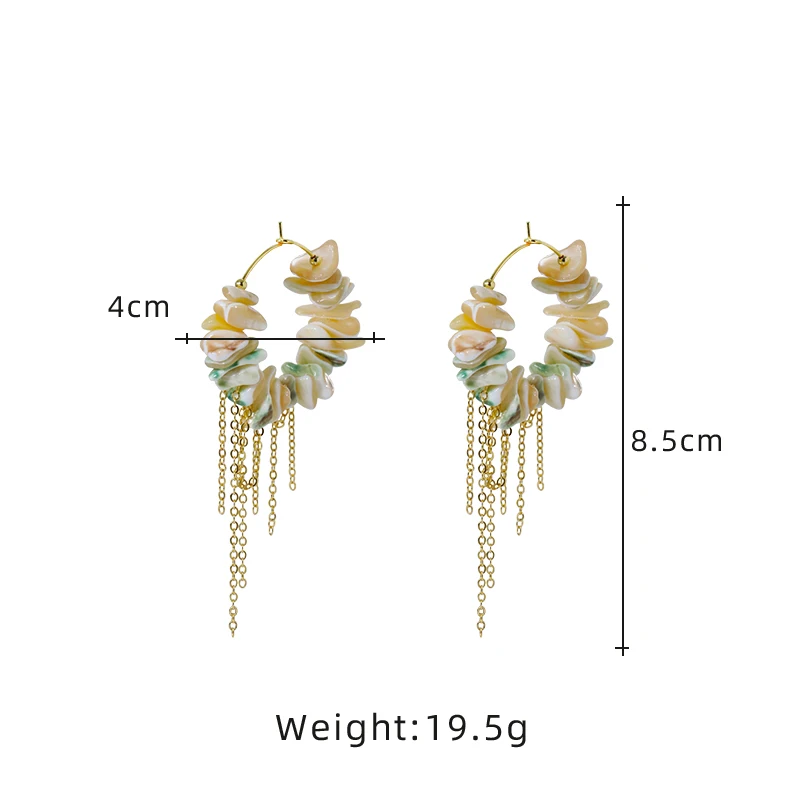 Natural Shell Stream Su Earrings Korean Style Women Luxury Jewelry Fashion Ladies and Girls Gift GE1579