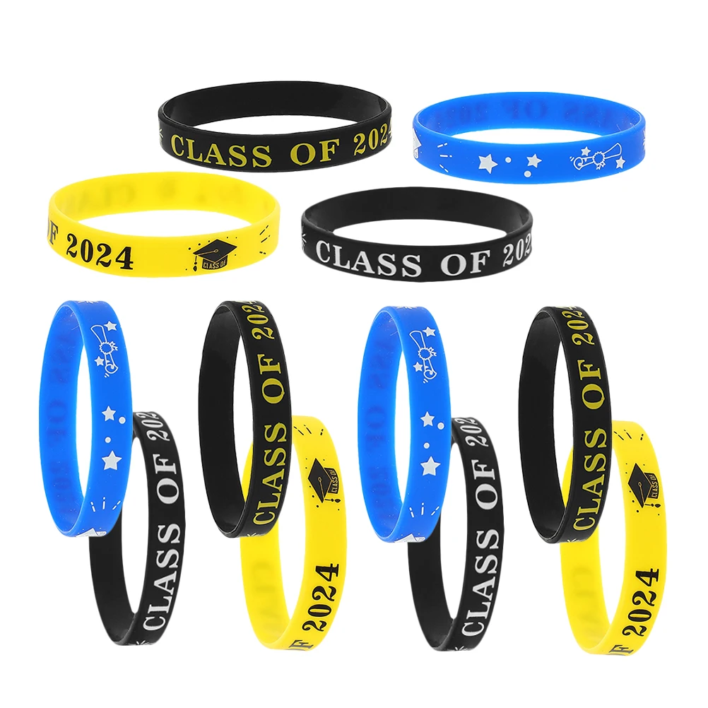 

12 Pcs Decorate Graduation Bracelet Student Wristbands Blue Silica Accessories