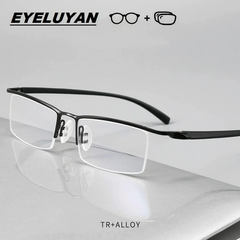 

EYELUYAN очки в полуоправе с рецептом, мужские антисиние прогрессивные очки для близорукости и дальнозоркости, оптические очки