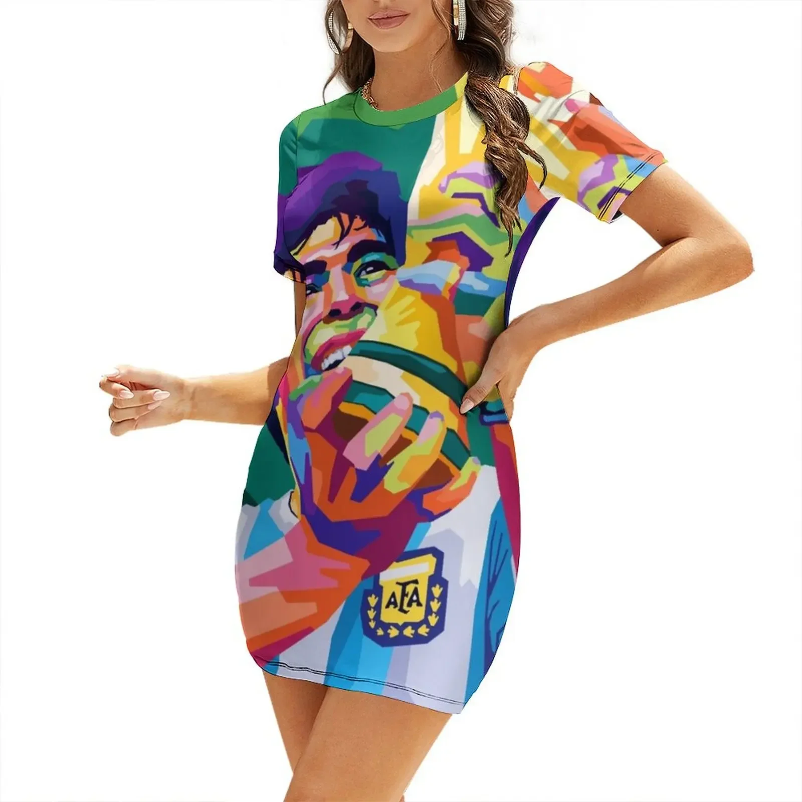

Diego Maradona Wpap Pop Art Short-Sleeved Dress clothes for woman dresses for special events Women's evening dress Dress