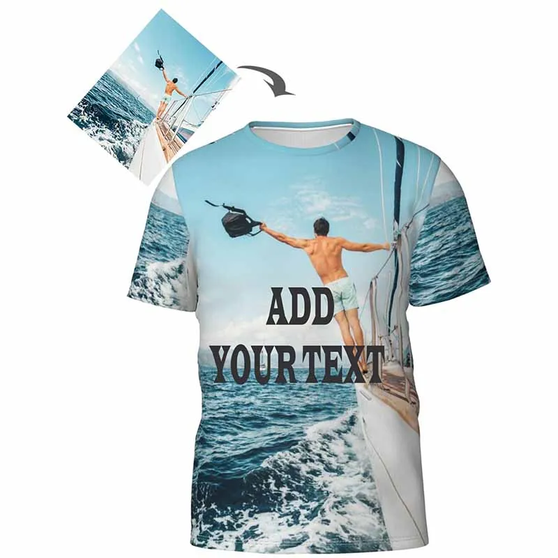 Personalized Picture T-shirt For Men Custom Photo Short-sleeved Tees Women DIY T Shirts Spring Summer Streetwear T Shirt Gift