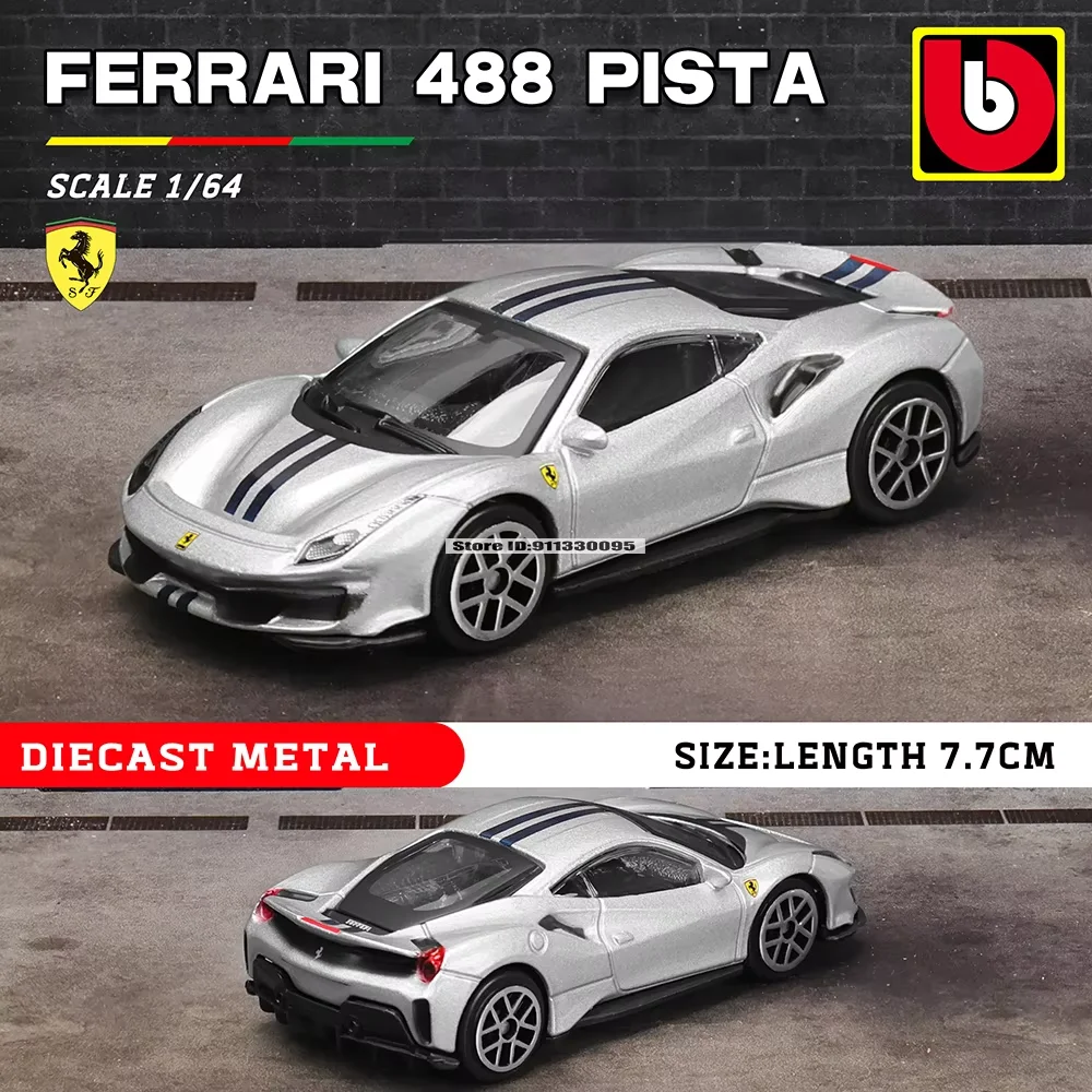 Bburago 1:64 Ferrari 488 458 F12 296 GTB F40 F50 alloy luxury car die-casting car model toy collection gift mini car model image 2