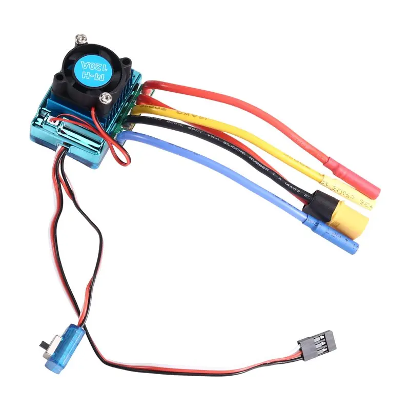 WOWFU-120A Brushless ESC Speed Controller With XT60 Plug 4.0Mm Banana Connector For 540/3650/3670 RC Car Boat Motor 2-3S view 3