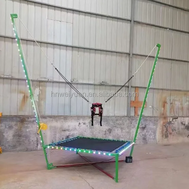 Amusement Ride Outdoor Children's Trampoline Park Bed Round Trampoline With Lights Rotating Bungee Jumping Trampoline for Salepr