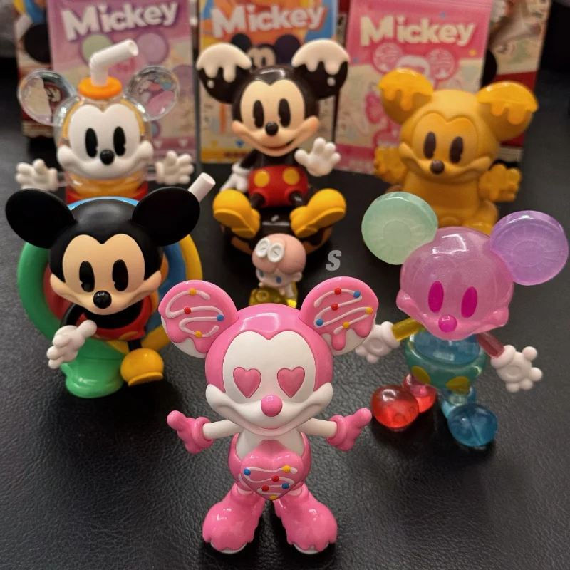 Boîte aveugle Disney Mickey Mouse série sans limites, jouets mignons et colorés, modèle de poupée fait à la main, ornement, cadeau d'anniversaire pour enfants