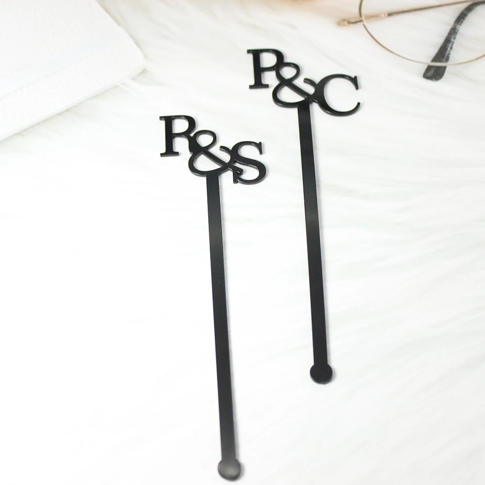 12/30/50/80PCS Personalized Drink Name Stirrers Swizzle Sticks Cocktail Party Bar Stir Sticks Wedding Party Drink Sticks JBB12