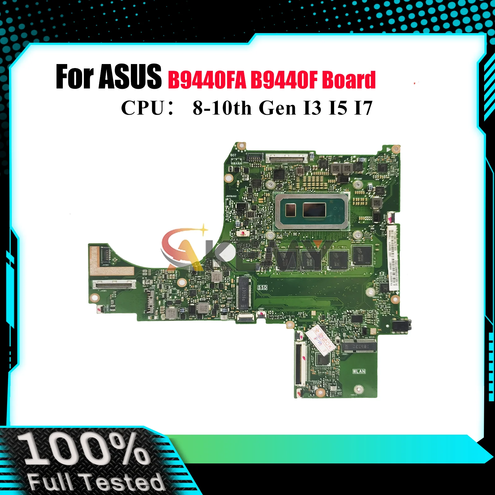 

B9440FA Laptop Motherboard For ASUS ExpertBook B9440FA B9440F Notebook Mainboard With I3 I5 I7 CPU 100% tests OK fast shipping