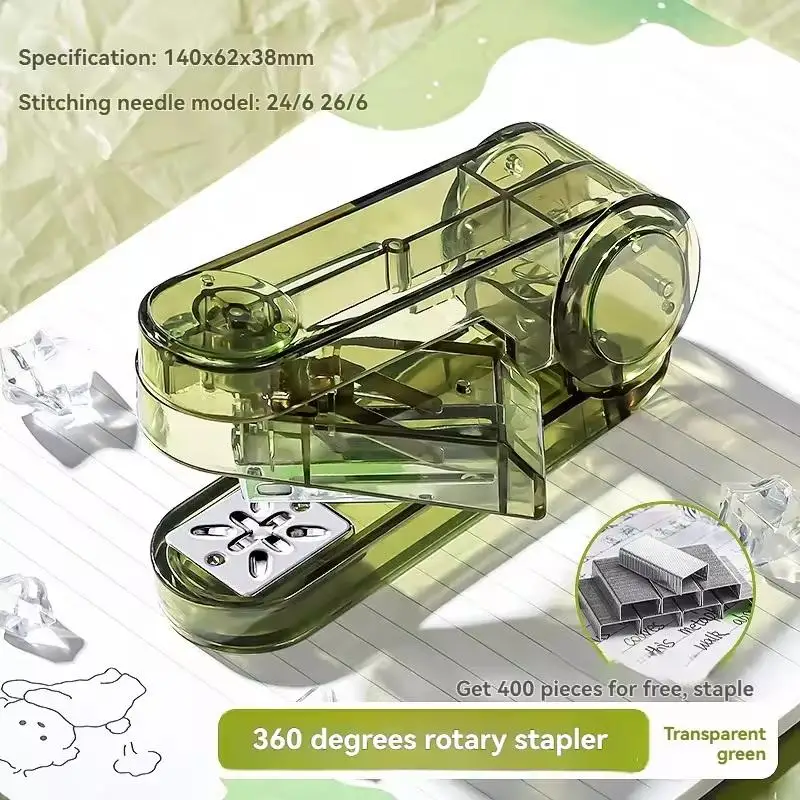 Rotatable Stapler 360 Degree Heavy Duty Binding Machine For Students Office Supplies Convenient School Paper Organizer