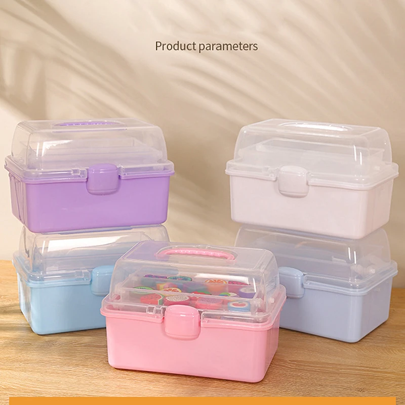 

Cute Large Capacity Multi-storey Hair Accessories Storage Box Girl Jewelry Head Rope Hairpin Card Pen Sundries Stationery Case