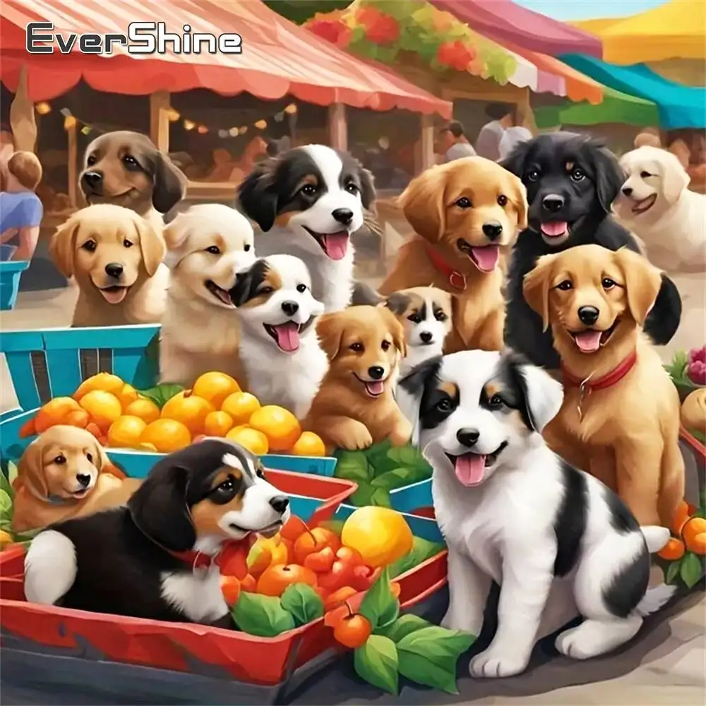 Evershine Hund Diamant Mosaik Cartoon Malerei Tier Niedlich Neue Kollektion Bild Strass Stickerei Früchte Kind Hobby