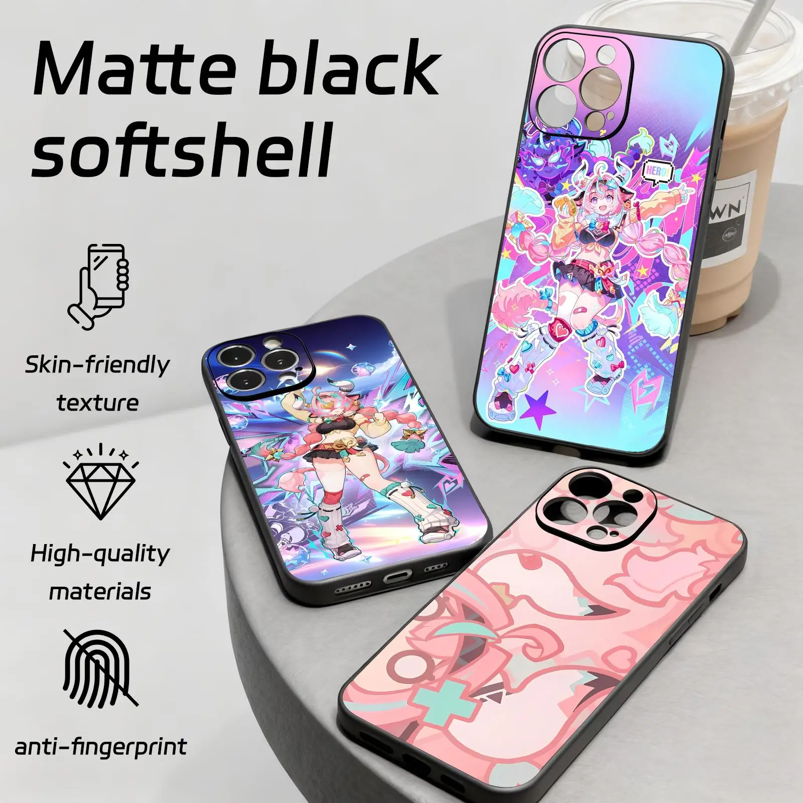 Coque de téléphone Genshin Impact Varesa pour iPhone 17 16 16e 15 14 13 12 Plus Mini Pro Max, noire souple antichoc