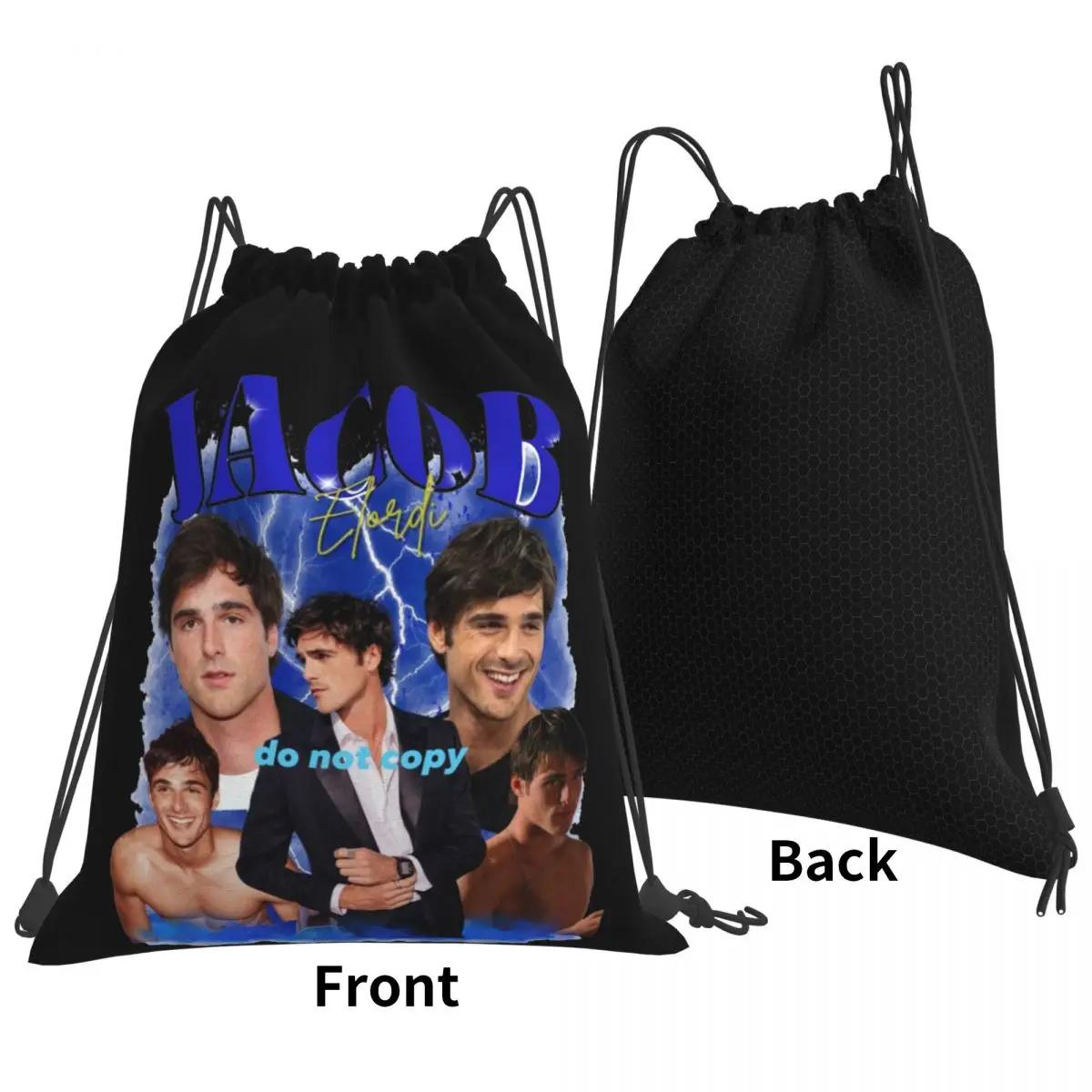 Jacob Elordi Australian Actor Backpacks Portable Drawstring Bundle Pocket Storage Bag Book Bags for Travel School