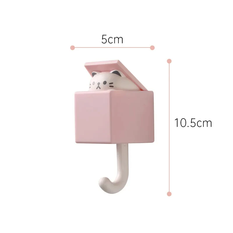 Key Holder Wall House Cat Keychain Hangers Key Rack Wall Hook Cartoon Self Adhesive Bedroom Door Hooks Animal Home Decor Hooks