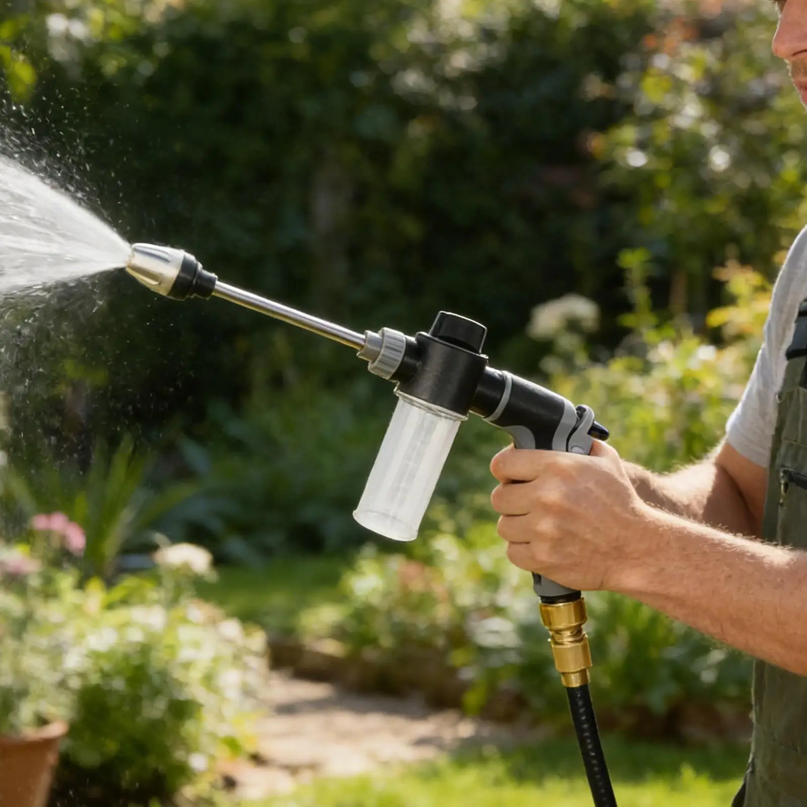 Hose Sprayer Adjustable High Pressure Nozzle Sprinkler Handheld Water Nozzle For Lawn Outdoor Backyard Patio Deck Car Washing