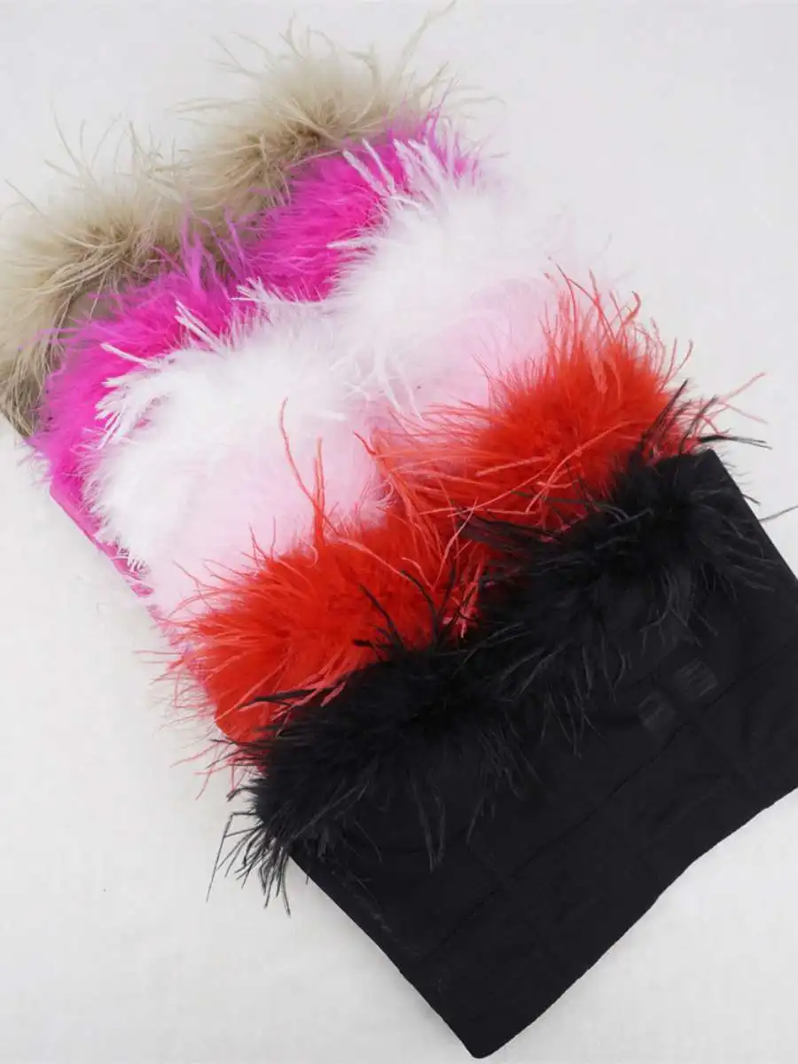 

Женский жилет из перьев, верхняя одежда без подкладки, укороченный топ из перьев птицы райской, однотонный, Fibone Brtte