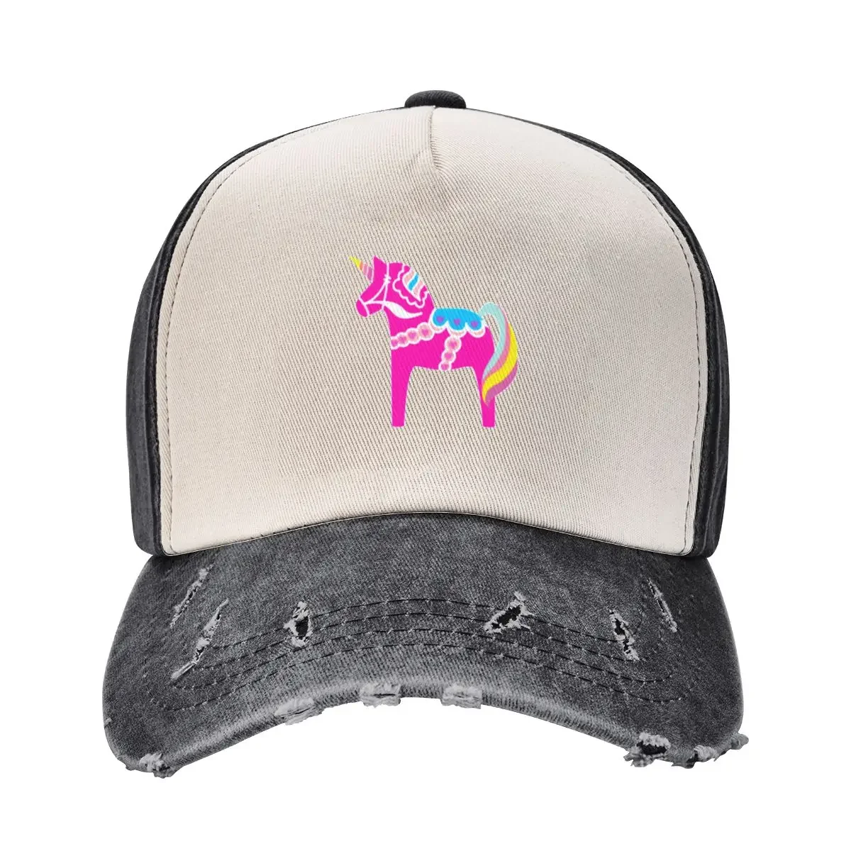 

Pink Dala Horse Unicorn Swedish Dalecarlian Horse Baseball Cap Winter hat custom caps Visor tea Hat Mens Tennis Women's