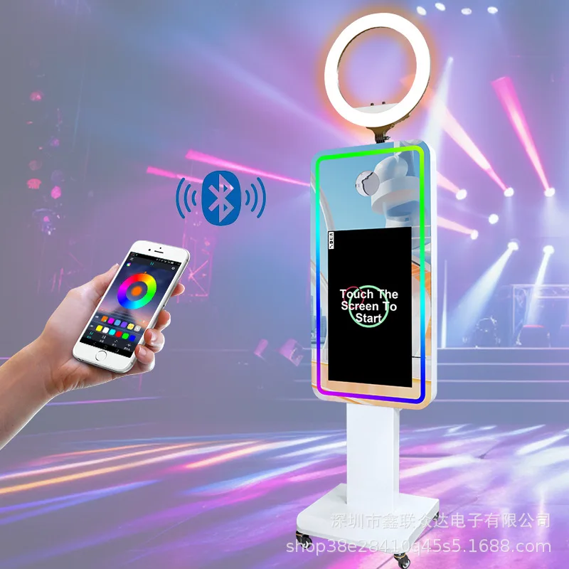 USA Europe Warehouse Ship 21.5inch LCD Touch Screen Camera Photo Booth Kiosk DSLR Selfie Mirror Metal Tempered Glass Party