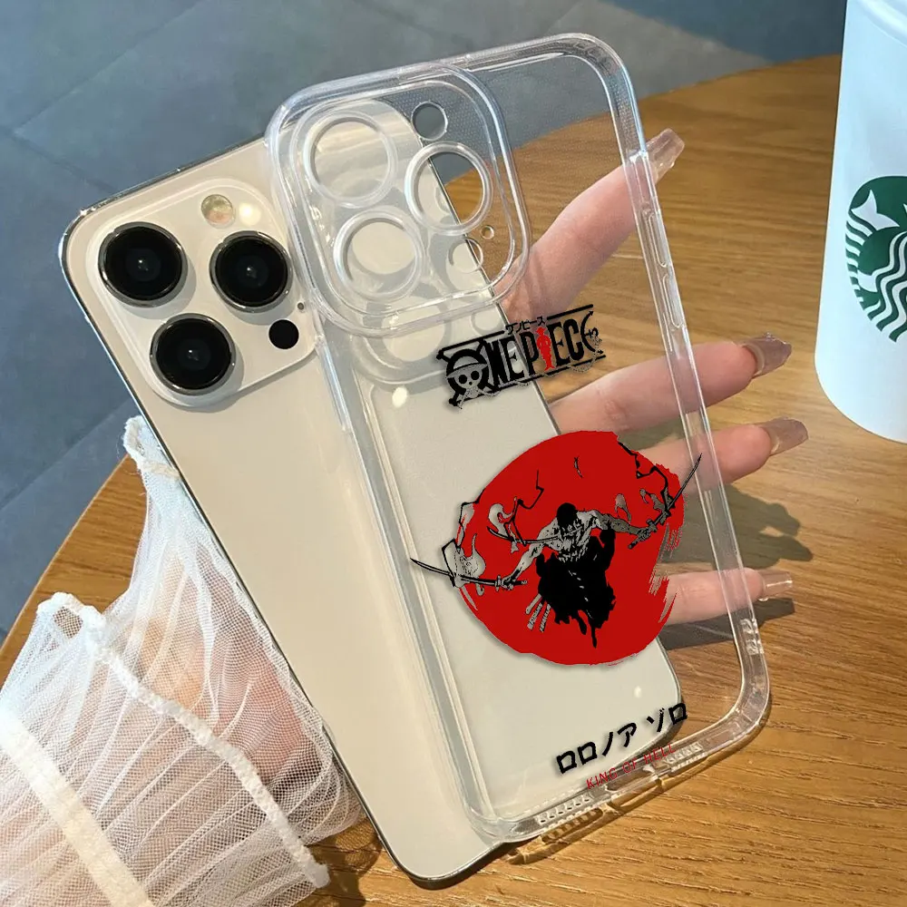 One P-Piece Luffy Zorro Clear Phone Case For Samsung Galaxy S26 S25 S24 S23 S22 S21 S20 FE S10 PLUS ULTRA EDGE DIY Case Shell