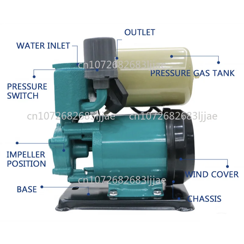 Electric Self-Priming Pump 220V Hot/Cold Water Solar Circulation Silent Pipeline Booster for Supply System for Household