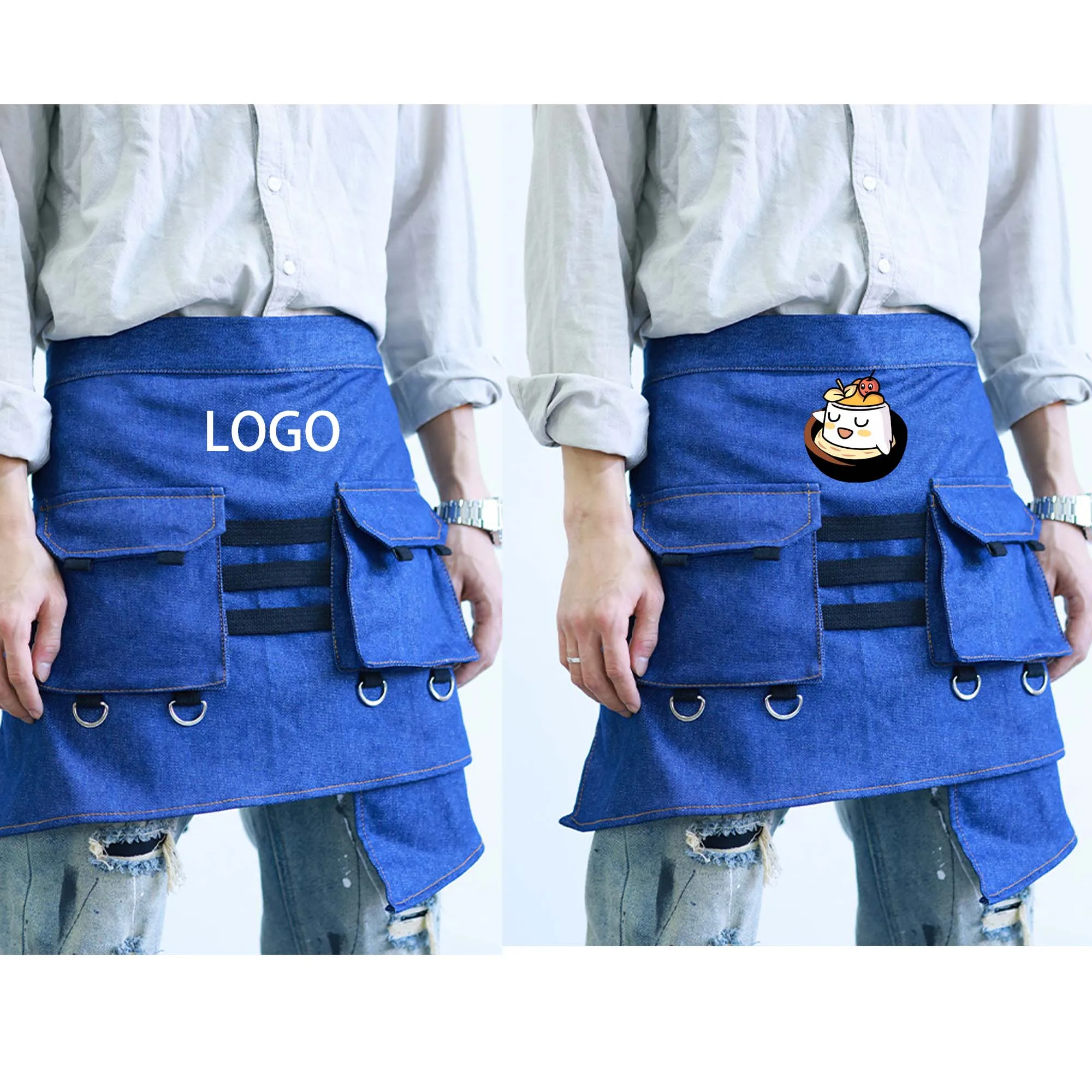 

Cowboy Restaurant Kitchen Coffee Shop Barber Fashionable Work Waist Circumference Half Apron