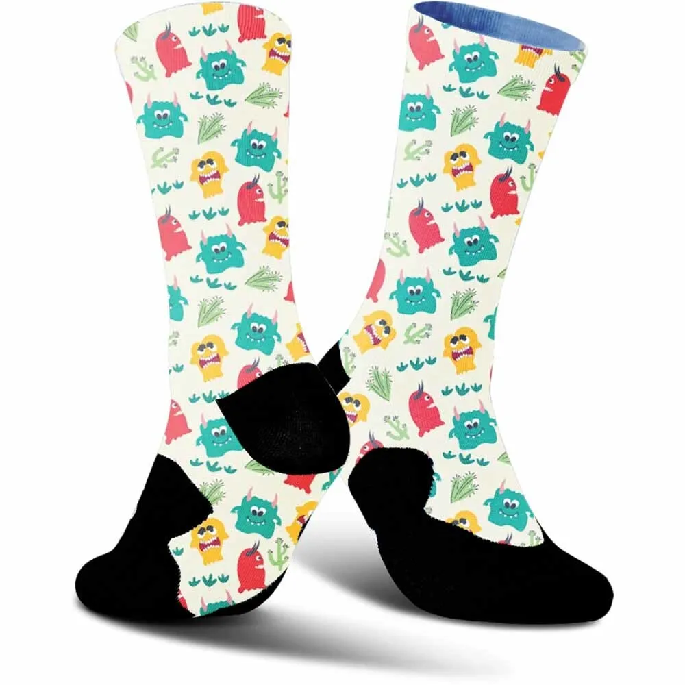 2024 Creative Monster Skull Pattern Riding Socks, Breathable and Durable, Moisture wicking, Tight Fit, unisex