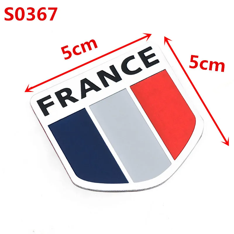 Aluminum 3D France Flag Car Emblem Badge Sticker Decal Auto Side Fender Rear Trunk Styling Modification