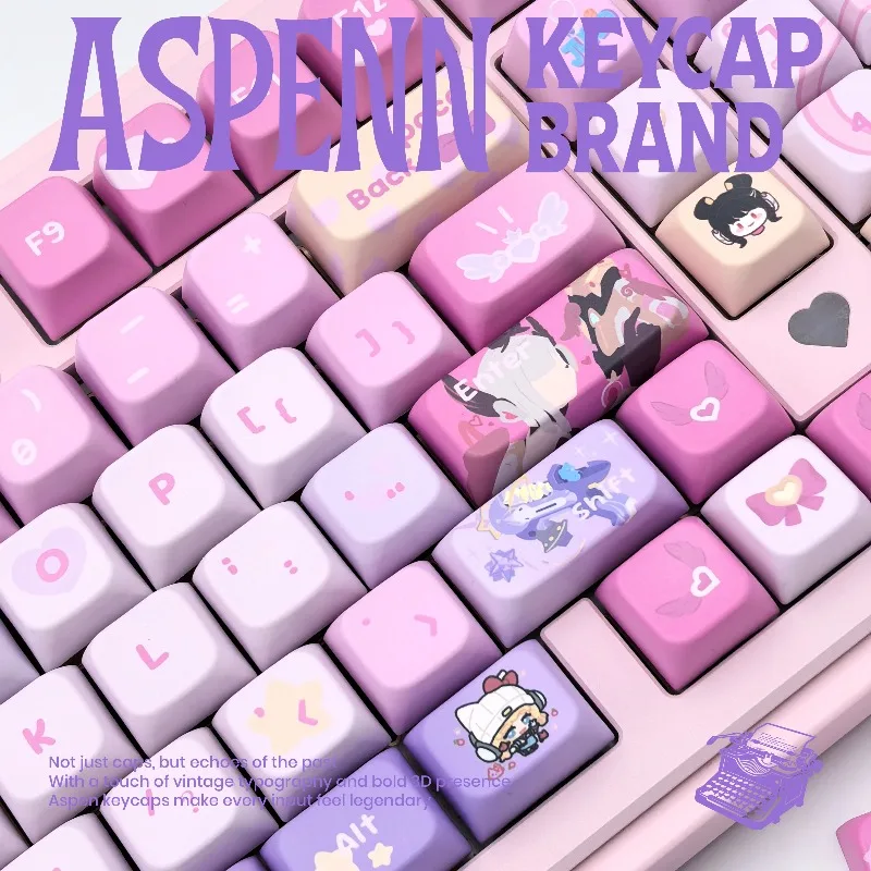140+ Keys Game Overwatch Kiriko Juno Theme Keycaps PBT Heat Sublimation Customized MDA Keycap Set Cosplay Doujin Gifts Pre-sale