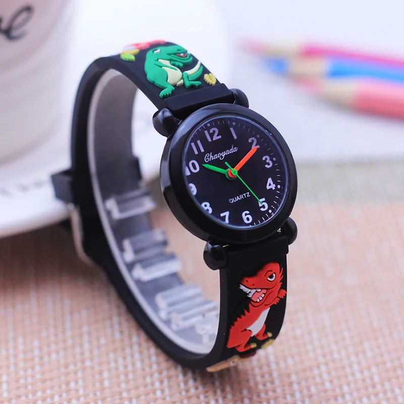 Fashion New Cool Cartoon Dinosaur Digital Quartz Watches For Children Boys Girls Little Baby Students Learn Time Cute Waterproof