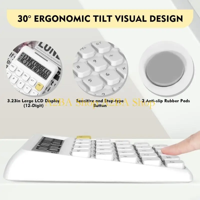 

A2BA Large Button Solar Battery Power 12 Digit School Office Use Calculator