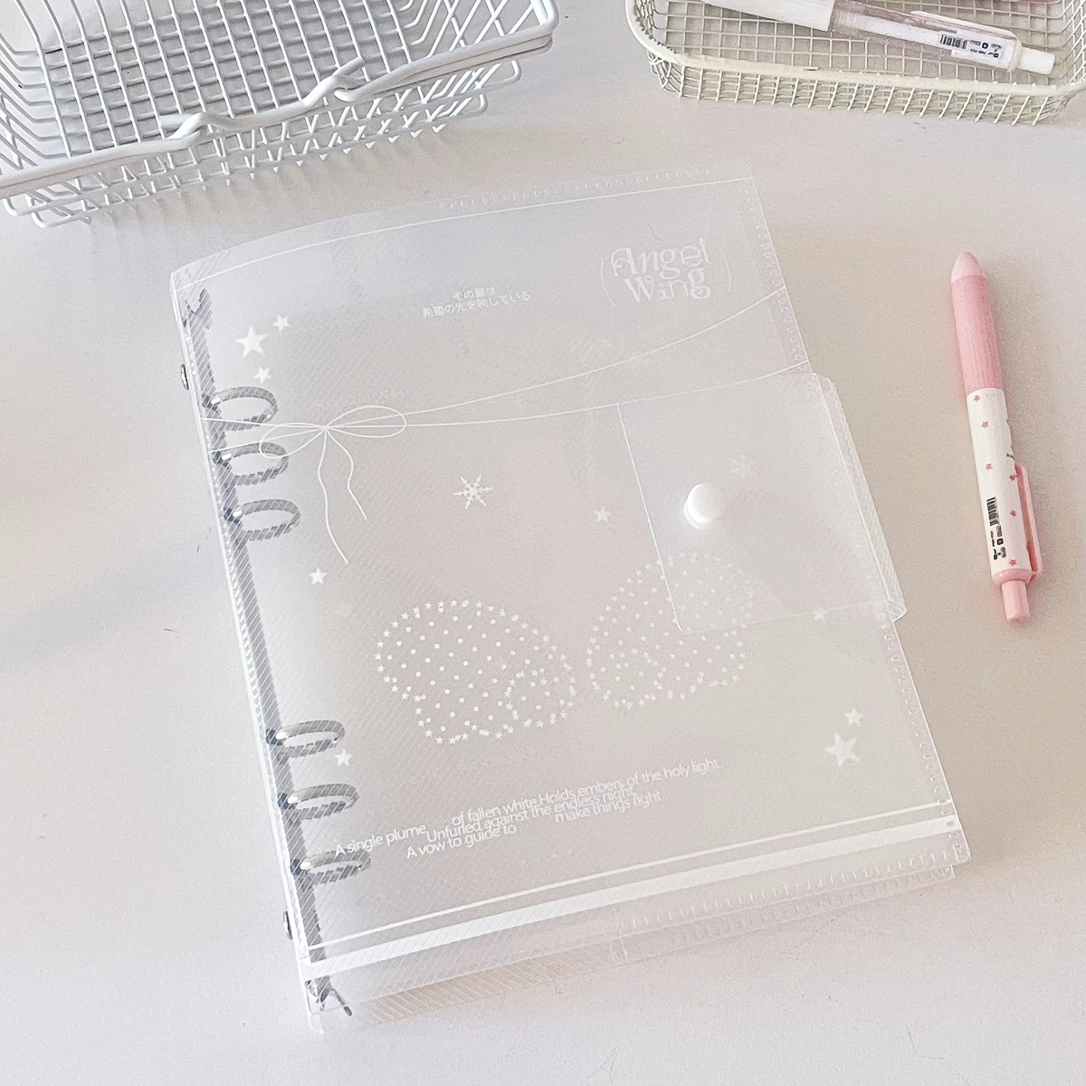 A5 Loose-Leaf Binder Organization Ins Style Ring Binder Notebook Scrub PP Inner Core Cover Note Book Journal Planner Office