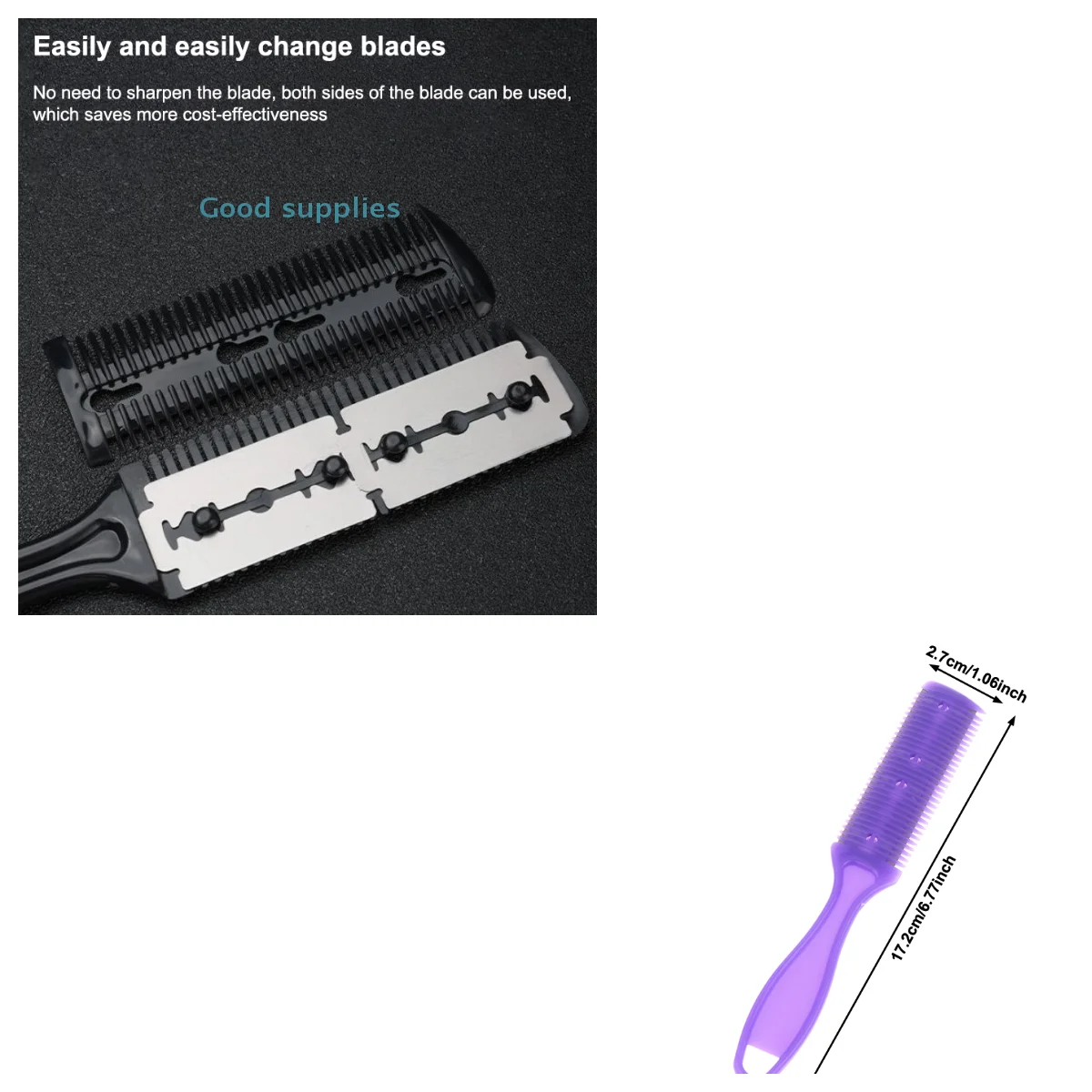 5Pcs Haar Schneiden Kamm Haar Pinsel Mit Rasierklingen Haar Trimmer Schneiden Ausdünnung Werkzeug Barber Werkzeug Friseur Salon Barber kamm