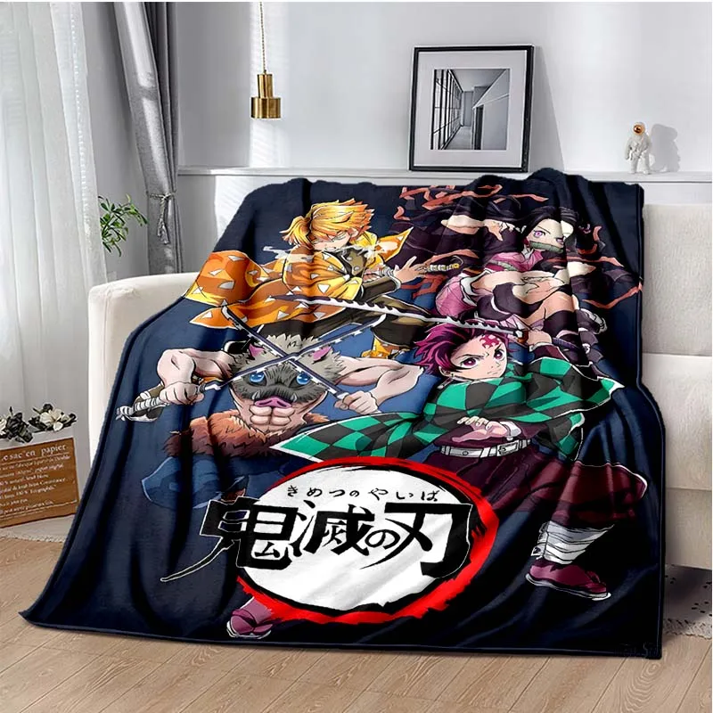 Cartoon AMINE-D-Demon S-Slayer Super Soft Throw Blanket,Warm Cozy Blanket for Bed,Sofa,Bedroom,Living Room,Travel,Camping,Hiking