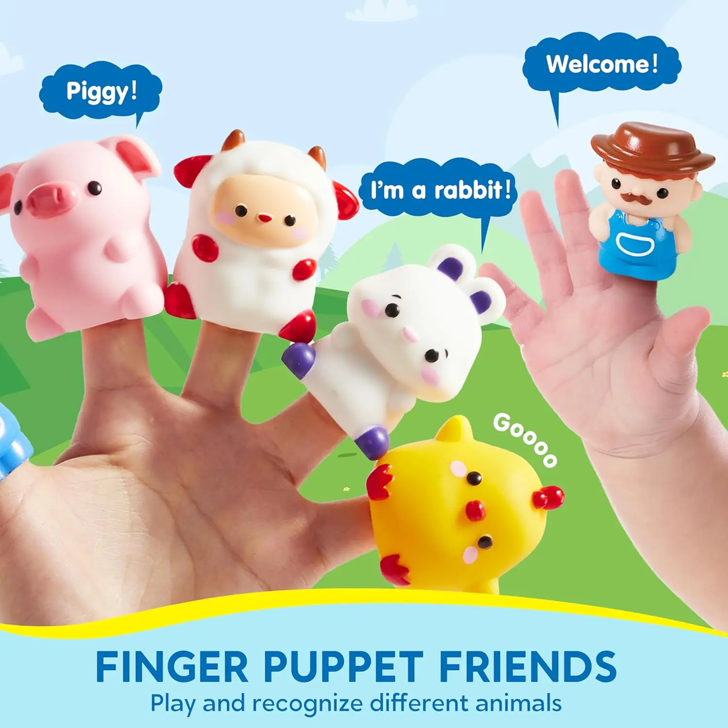 JOYFY تعلم قطار المزرعة العد مطابقة وفرز مونتيسوري بما في ذلك 9 حيوانات المزرعة للطفل هدية عيد الميلاد وعيد ميلاد