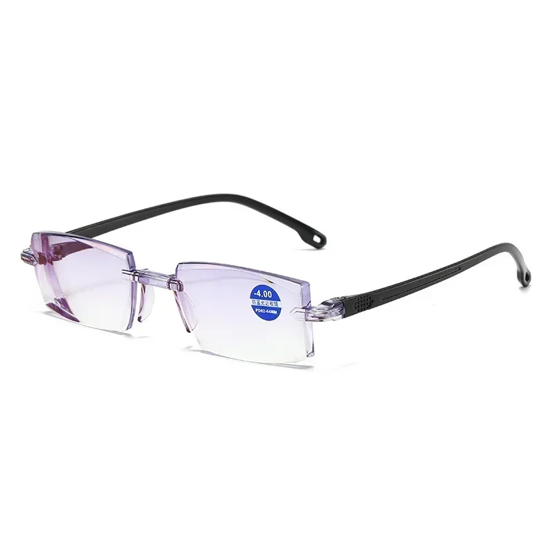 Reading Glasses 0 -1.0 To -4.0 Myopia Glasse Rimless Anti Blue Light Men Myopia Glasses Frameless Nearsighted Eyeglasses Unisex