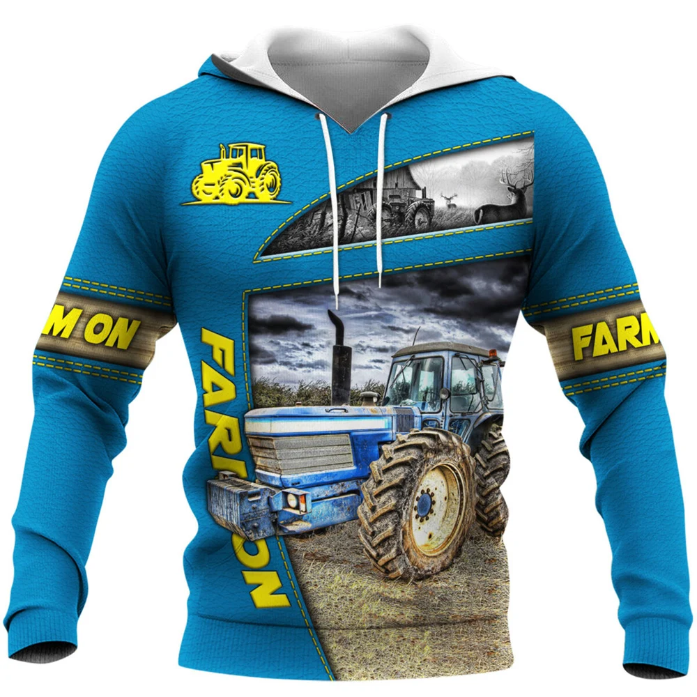 

CLOOCL Tractor Farmer 3D All Over Print Men Hoodie Sweatshirt Gothic Style Unisex Casual Zipper Hooded Pullover Sudadera Hombre