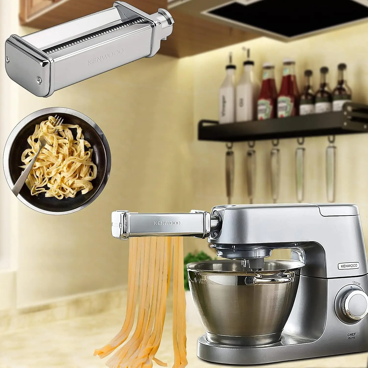 kenwood chef accessories, KAX950ME Fresh Pasta Slicer and pasta roller for Kenwood KCC KVL KMX Roll Browse Lasagne Cutter