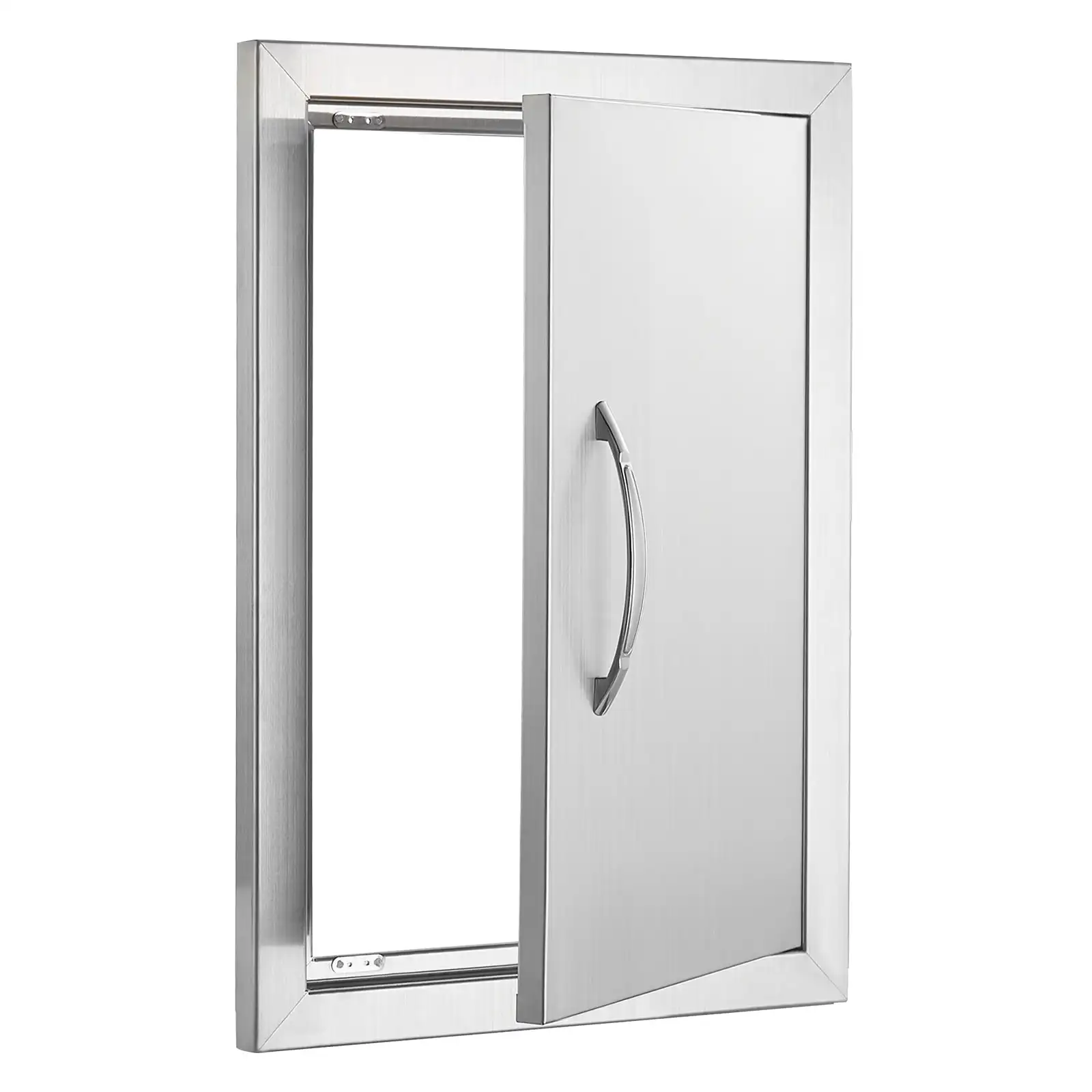 

Stainless Steel Vertical Flush Mount Access Door 14W x 20H Inch Single Outdoor Kitchen Door With Handle For BBQ Island Grilling Station Outdoor Cabinet