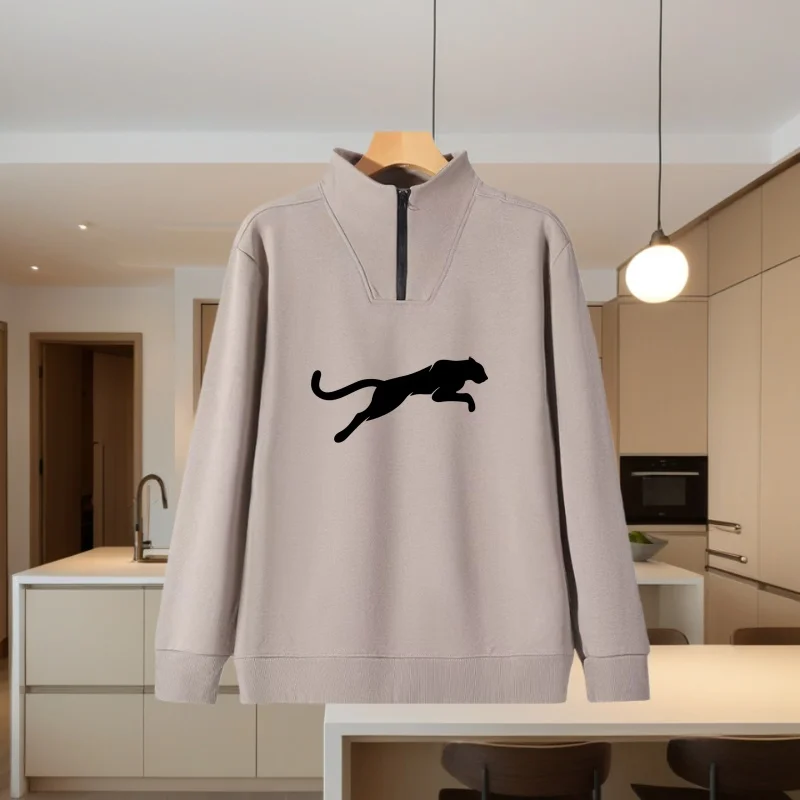 This Year's New Men's and Women's Couple Sweatshirts for Autumn and Winter, Pure Cotton Half-Zip Sweatshirts, T-Shirts, Tops, Long-Sleeved Workwear for Mobile Phone Store Employees, Sportswear