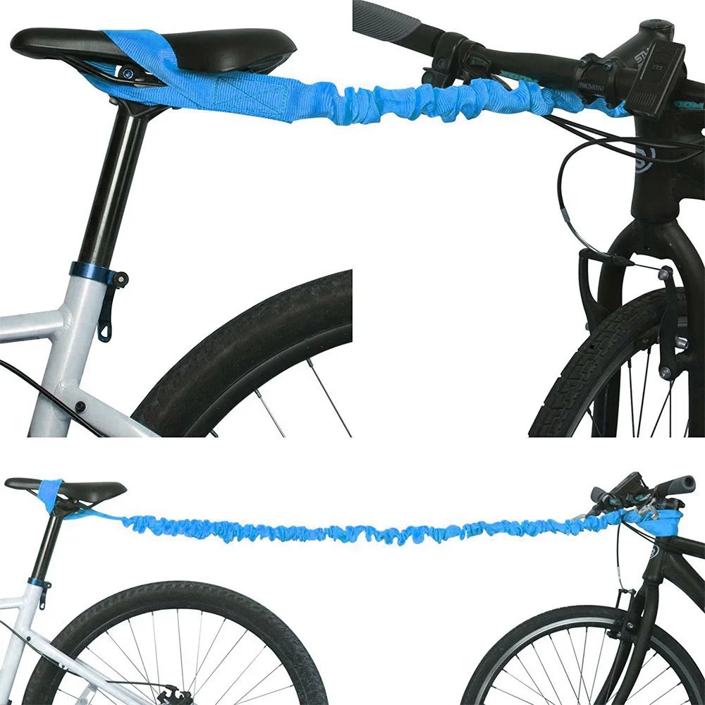 Einziehbares Fahrrad-Abschleppseil, Dehnbarer Zugriemen für Eltern-Kind-Fahrten, 3M Anhänger-Abschleppseil mit Karabiner – Detail 8