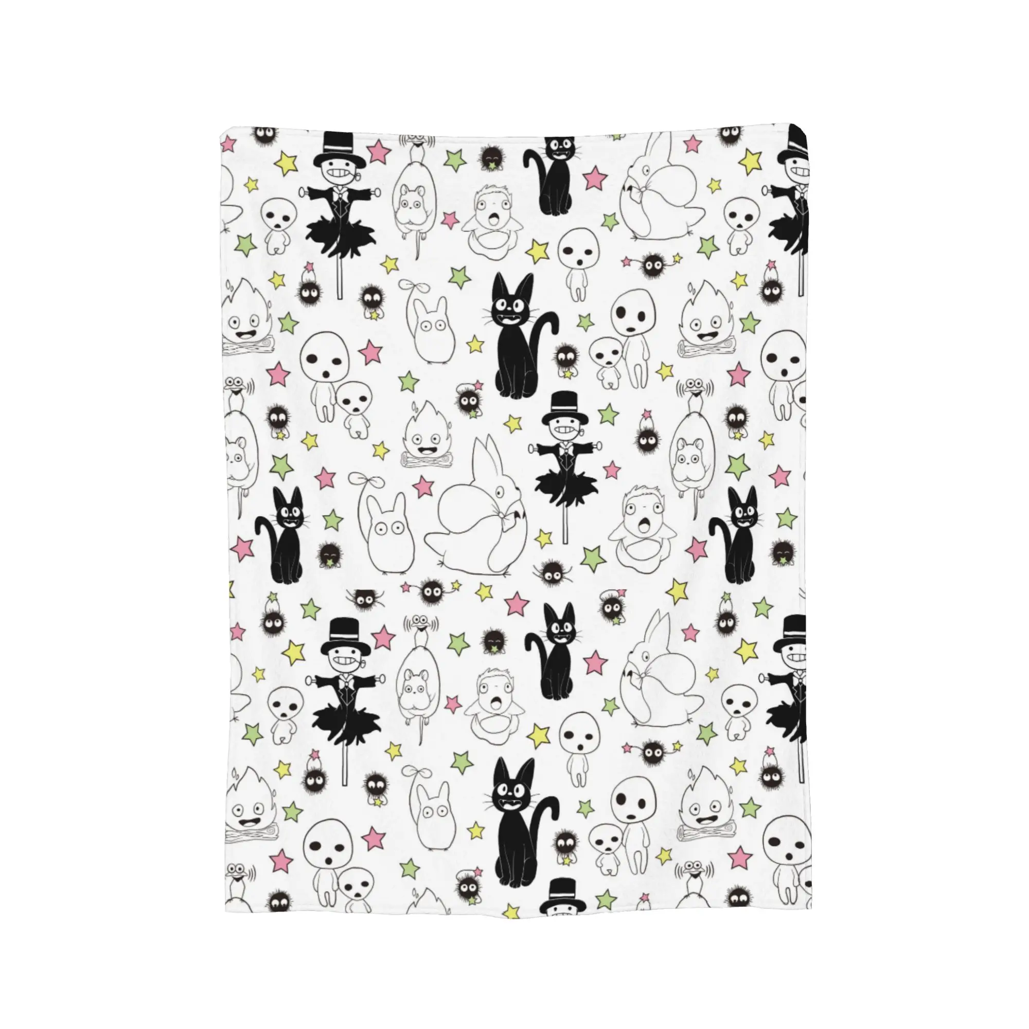 Susuwatari Soot Sprites M-Mononoked Blanket Flannel Autumn/Winter Aways Princessed  Super Soft Throw Blanket for Bed Couch Quilt
