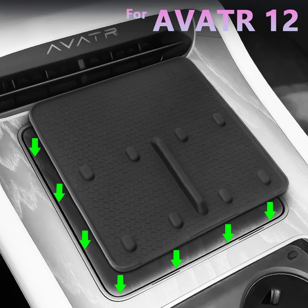 For AVATR 12 Central Console Wireless Charge Silicone Pad Anti-Slip Protective Pad Noise-reduction Phone Mat Car Accessories