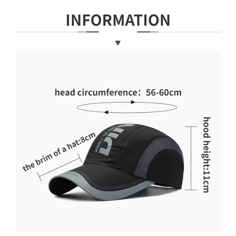 Summer Women Sports Running Quick Drying Waterproof Sun Hat Men Outdoor Fashion Adjustable Golf Baseball Cap for Snapback Visors