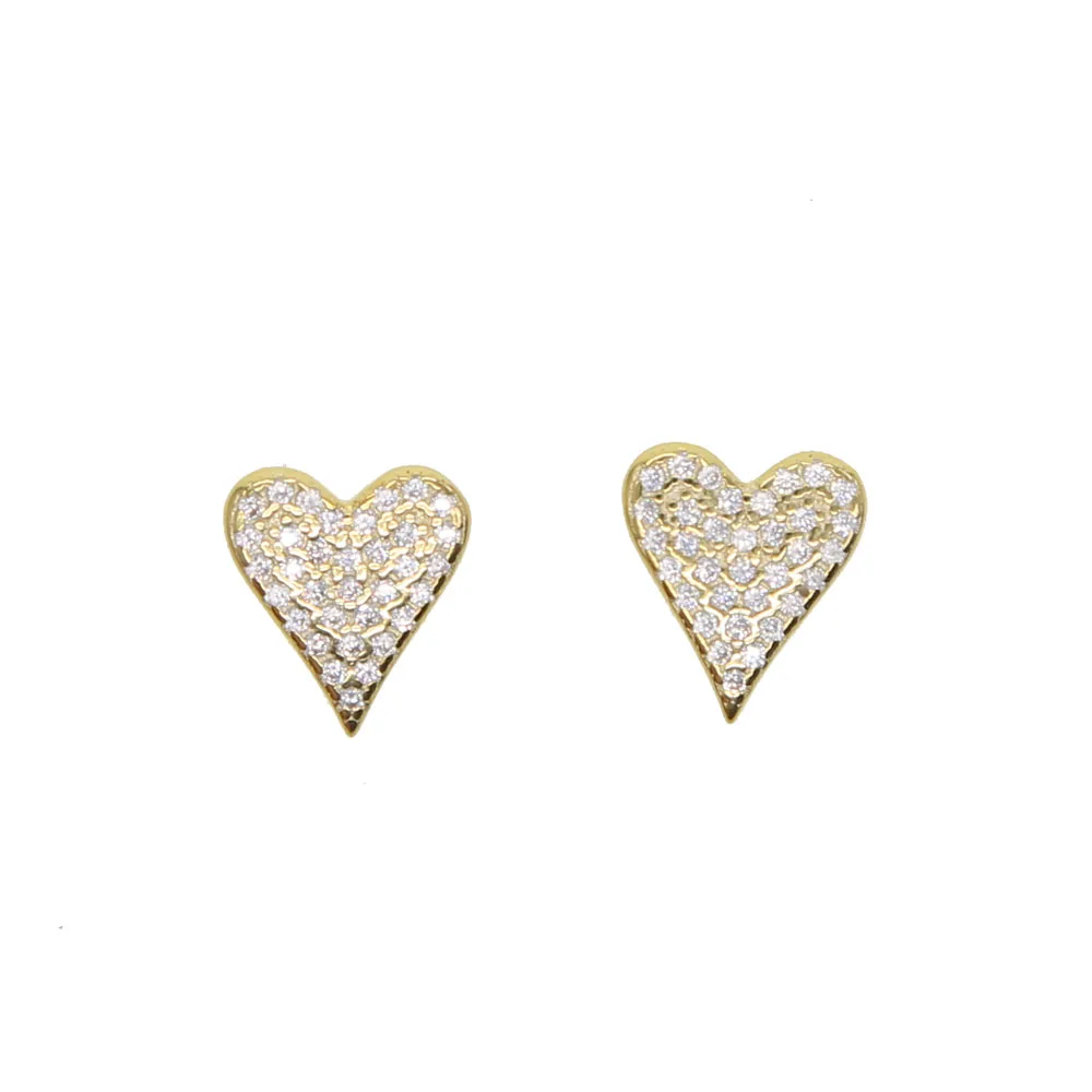 Real 925 Sterling Silver Sweet Mini Shiny Pave Cz Heart Earrings For Women Cute Girl Romantic Delicate Love Fashion Gift Jewelry